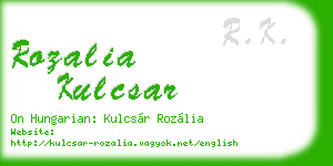 rozalia kulcsar business card